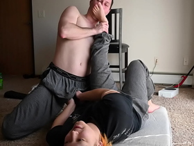 TSM - Dylan playfully busts my balls by hand during foot worship