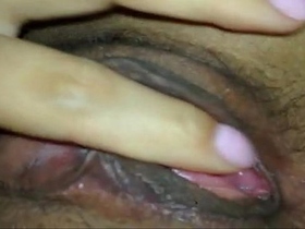 My asian girlfriend playing with her pussy